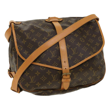 LOUIS VUITTON Monogram Saumur 35 Shoulder Bag M42254 LV Auth ar8862