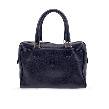 CELINE Vintage Black Leather Triomphe Handbag Satchel Bag