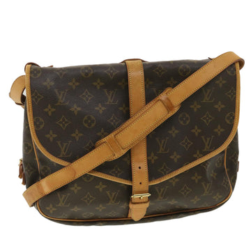 LOUIS VUITTON Monogram Saumur 35 Shoulder Bag M42254 LV Auth B101