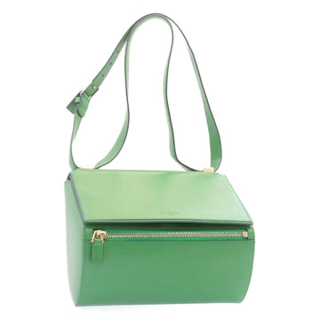 GIVENCHY Pandora box Shoulder Bag Leather Green Auth am359b