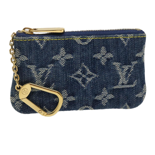 Louis Vuitton Monogram Denim Blue Key Cles Coin Pouch