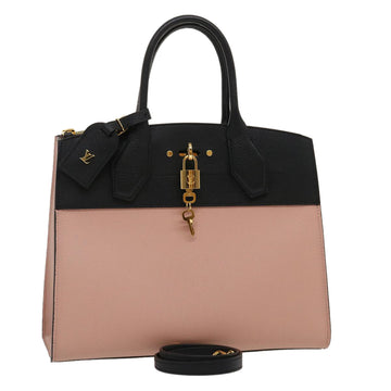 LOUIS VUITTON Leather New Wave Chain Bag MM Handbag M55020 Pink