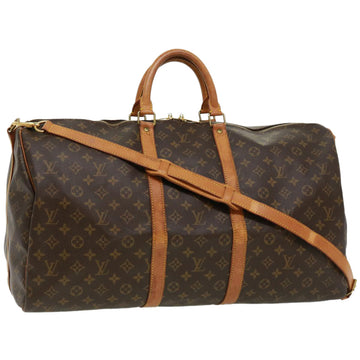 LOUIS VUITTON Monogram Keepall Bandouliere 55 Boston Bag M41414 LV Auth bs2914