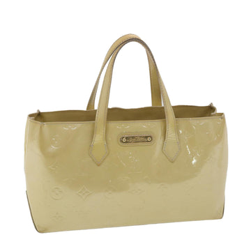 LOUIS VUITTON Monogram Vernis Wilshire PM Hand Bag Beige M91642 LV Auth bs3469