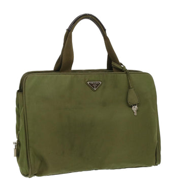 PRADA Hand Bag Nylon Khaki Auth bs3594