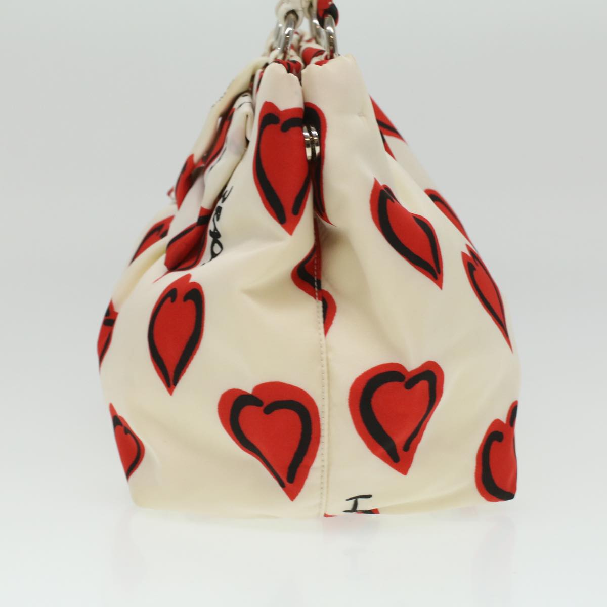 PRADA Heart Pattern Hand Bag Nylon 2way White Red black Auth bs3757  ref.781659 - Joli Closet