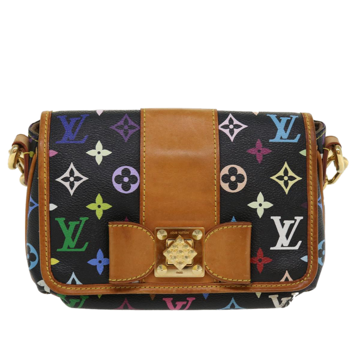 LOUIS VUITTON Monogram Multicolor Patty Shoulder Bag Black M40306 LV Auth  bs3877