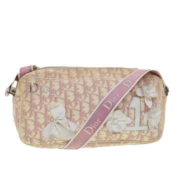 Christian Dior Trotter Monogram Print Saddle Bag Pink & White