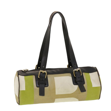 BALLY Hand Bag Canvas Green Auth bs5388