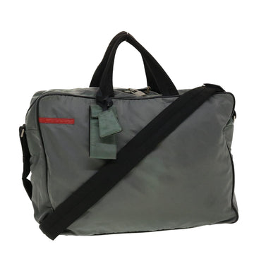 PRADA Boston Bag Nylon 2way Gray Auth bs5492