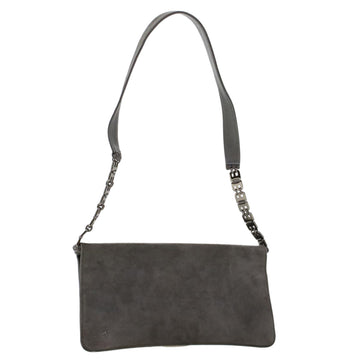 BALLY Shoulder Bag Suede Gray Auth bs6016