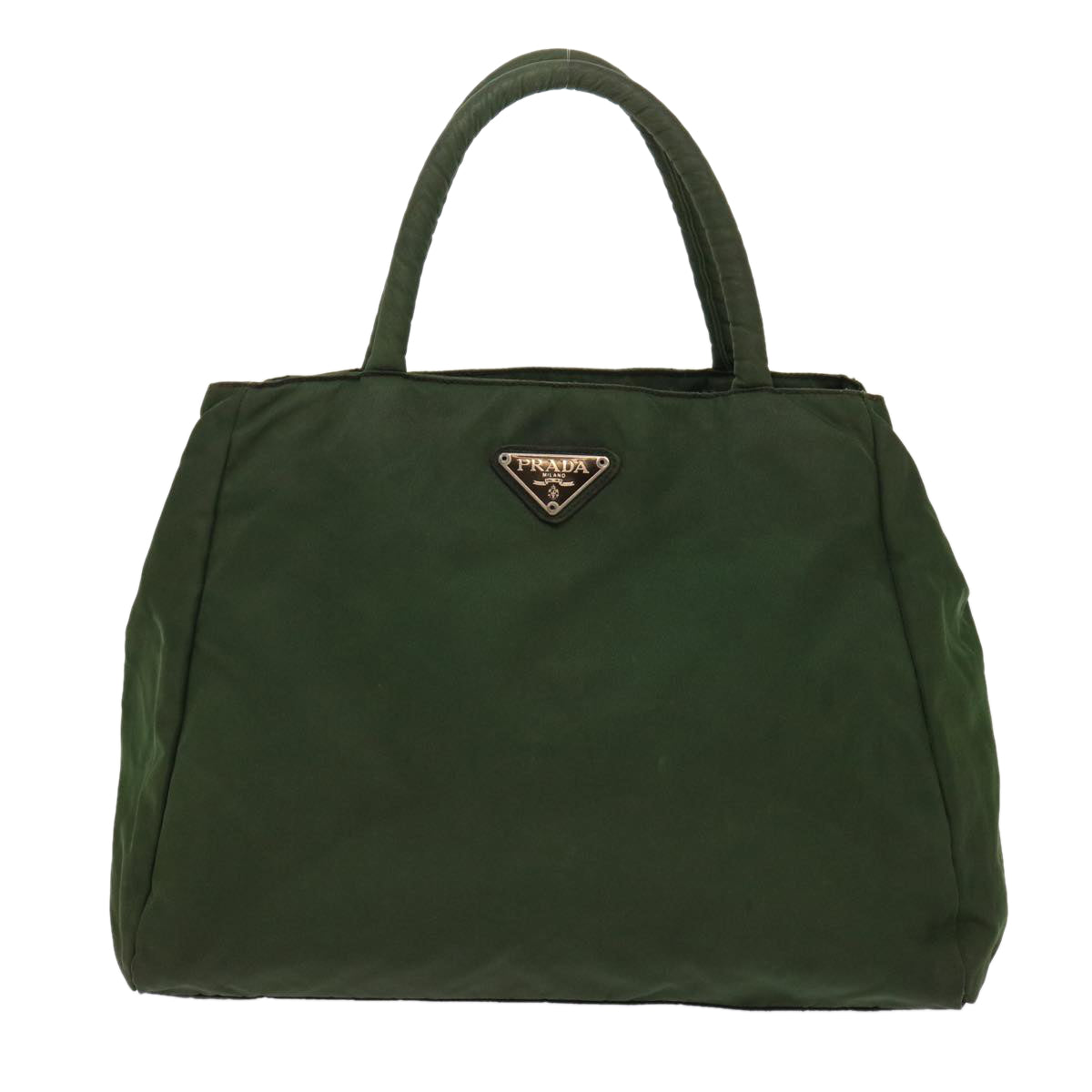 PRADA Hand Bag Nylon Green Auth bs6630