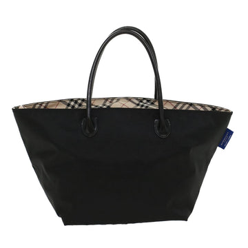 BURBERRY Nova Check Blue Label Tote Bag Nylon Black Auth bs6673