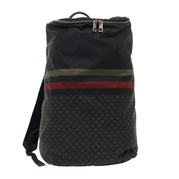 GUCCI Sherry Line Diamante Backpack Nylon Black Red beige 268111 Auth bs6735