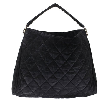 CHANEL Shoulder Bag Coated Canvas Black CC Auth bs6791