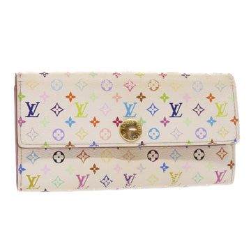 LOUIS VUITTON Multicolor Portefeuille Sarah Long Wallet White M93745 LV bs6819