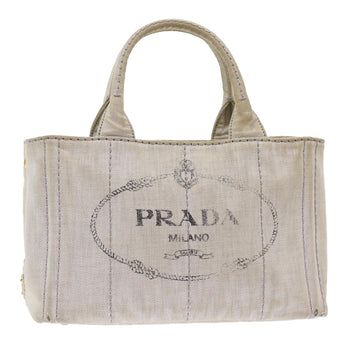 PRADA Kanapa PM Hand Bag Canvas White Auth bs6997