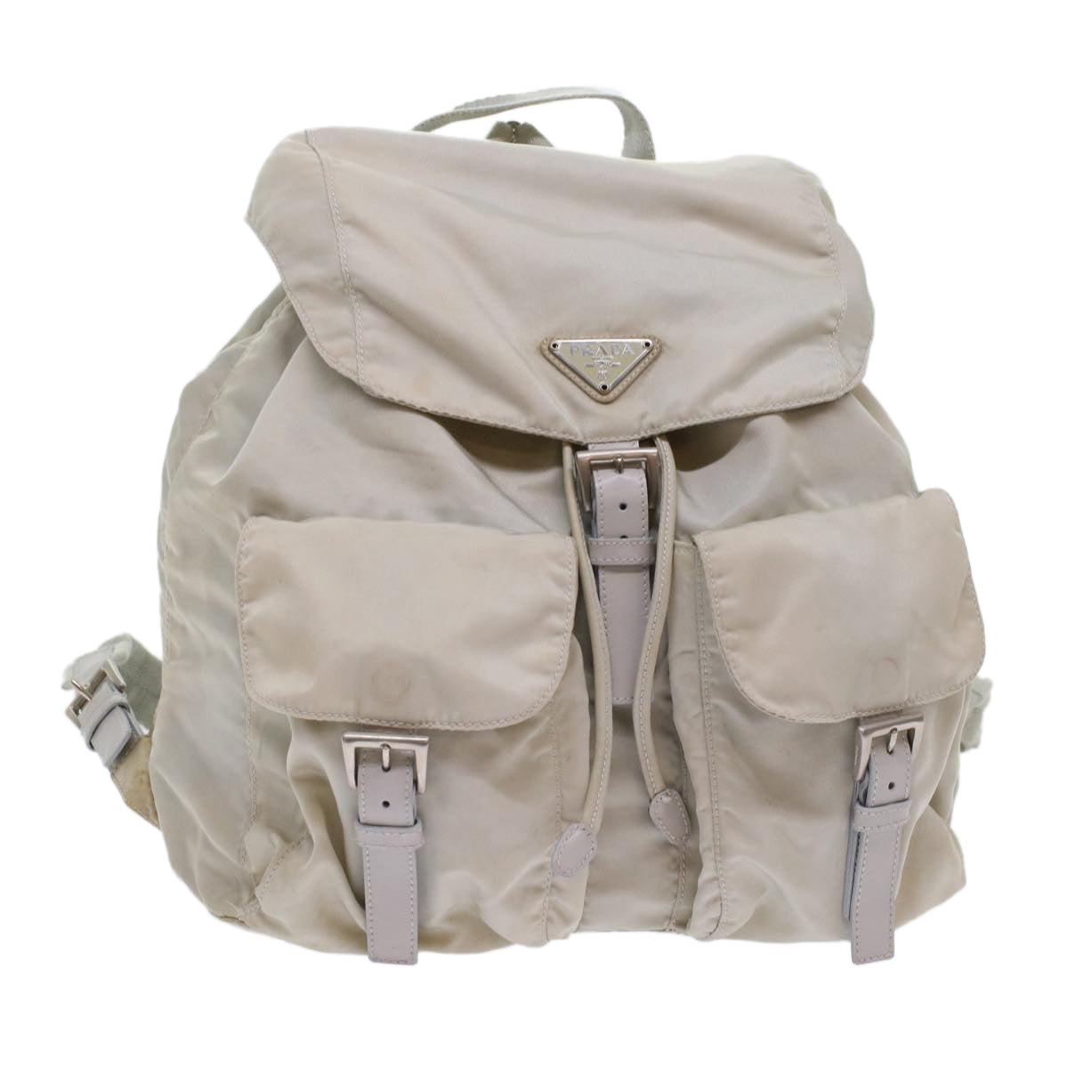 PRADA Backpack Nylon White Auth bs7046