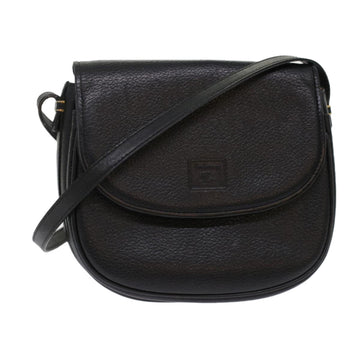 BURBERRYSs Shoulder Bag Leather Black Auth bs7070