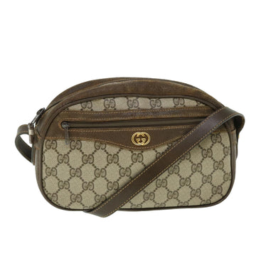 GUCCI GG Canvas Shoulder Bag Leather Beige 001 067 1283 Auth bs7335