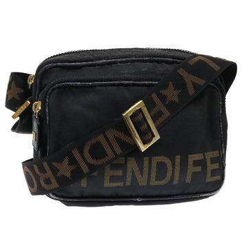 FENDI Shoulder Bag Nylon Black Auth bs7384