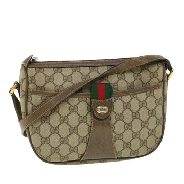 GUCCI GG Canvas Web Sherry Line Shoulder Bag Beige Red 89.02.032 Auth bs7395