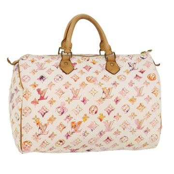 LOUIS VUITTON Monogram Water Color Speedy 35 Hand Bag White M95751 Auth bs7471