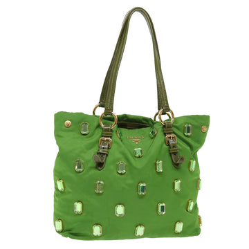 PRADA Bijoux Shoulder Bag Nylon Green Auth bs7931