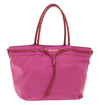 PRADA Tote Bag Nylon Pink Auth bs7955