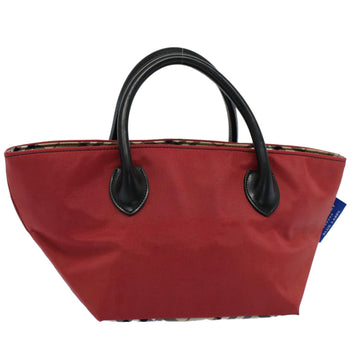 BURBERRY Blue Label Hand Bag Nylon Red Auth bs8360