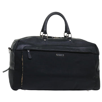 BURBERRY Boston Bag Canvas Leather Black Auth bs8480