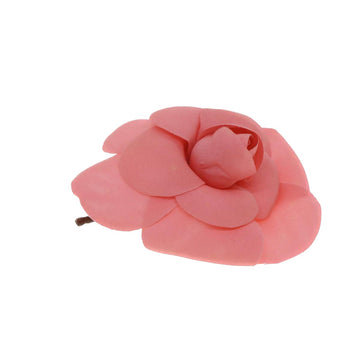 CHANEL Camelia Brooch Nylon Pink CC Auth bs8646