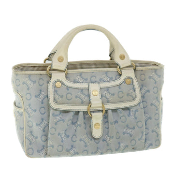 CELINE C Macadam Canvas Hand Bag Light Blue Auth bs9100