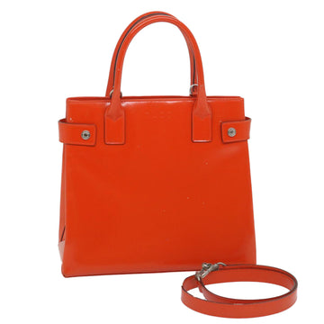 GUCCI Hand Bag Leather 2way Orange 000 2034 0508 Auth bs9150