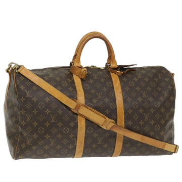 LOUIS VUITTON Monogram Keepall Bandouliere 55 Boston Bag M41414 LV Auth bs9307