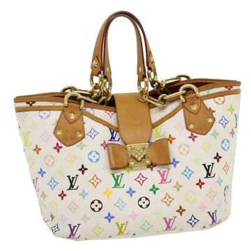 LOUIS VUITTON Monogram Multicolor Annie GM Tote Bag White M40303 LV Auth bs983