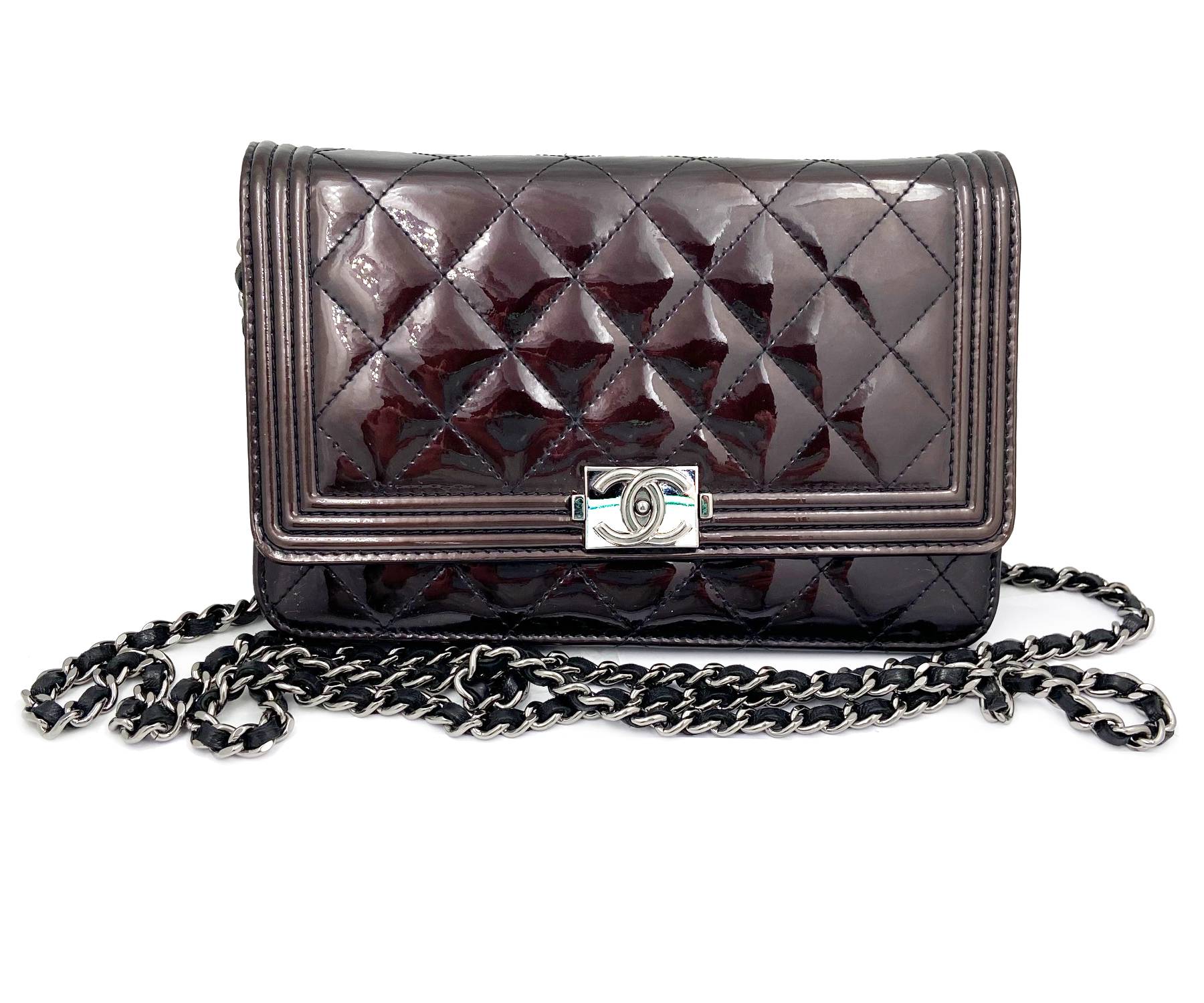 Chanel wallet discount on chain burgundy