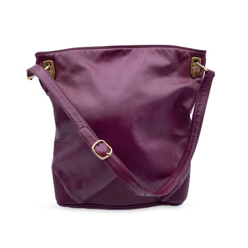 GUCCI Vintage Purple Leather Bucket Shoulder Bag Tote