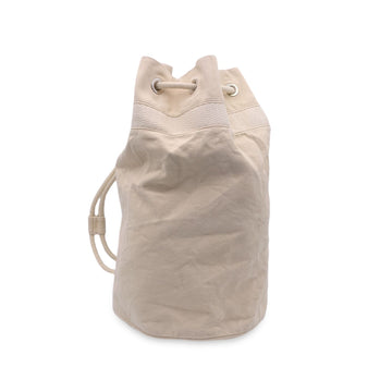 HERMES Paris Beige Cotton Unisex Sac Marine Sailor Shoulder Bag