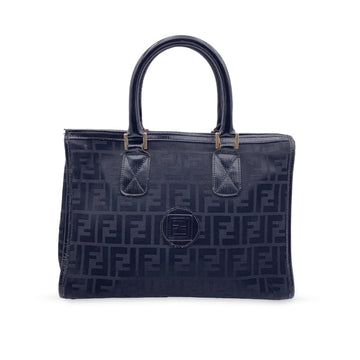 FENDI Vintage Black Ff Zucca Monogram Tote Bag Handbag