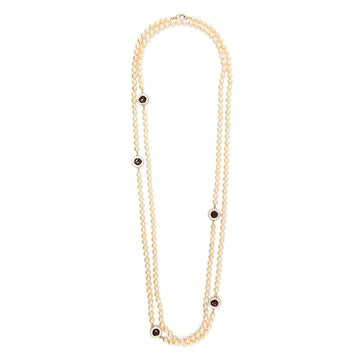 CHANEL Faux-Pearl Double Strand Necklace