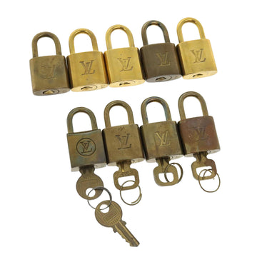 LOUIS VUITTON Set of 9 Padlocks Padlock Gold Tone LV Auth cl232