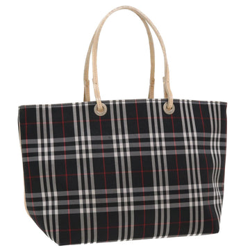 BURBERRY Nova Check Tote Bag Nylon Black Auth cl393