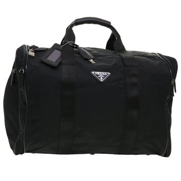 PRADA Boston Bag Nylon Black Auth cl457