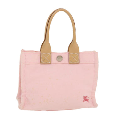 BURBERRY Hand Bag Canvas Pink Auth cl466