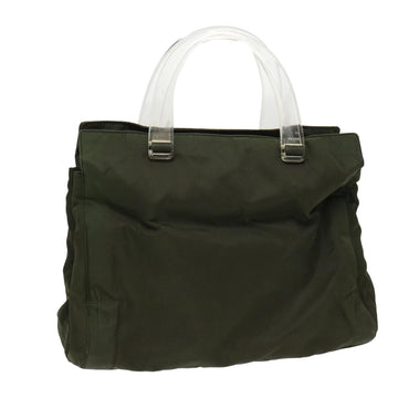 PRADA Hand Bag Nylon Khaki Auth cl475