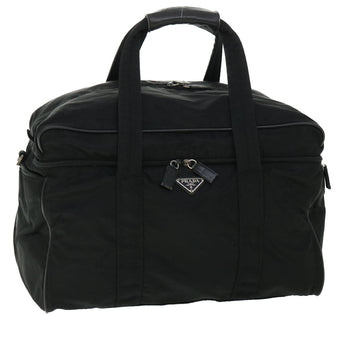 PRADA Boston Bag Nylon 2way Black Auth cl738