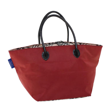 BURBERRY Blue Label Tote Bag Nylon Red Auth cl766