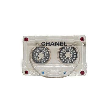CHANEL - 04P '' Cassette Tape - Resin / Black Brooch