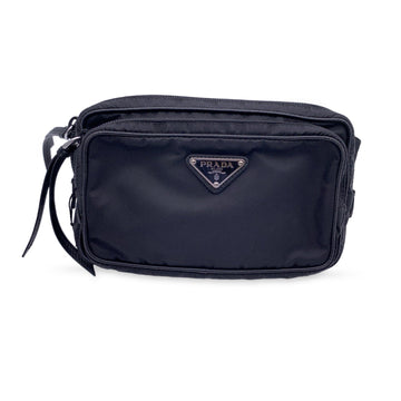 PRADA Black Nylon Tessuto Canvas Belt Waist Bag Pouch